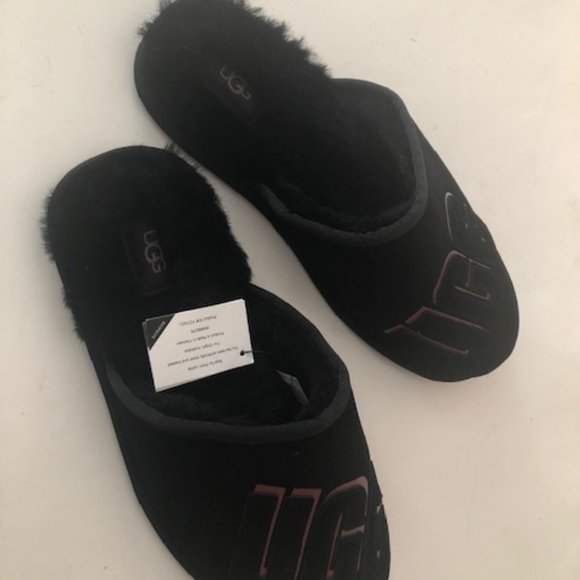 UGG Scuff 3D Shadow sheepskin black men's slipper. Shearling. Size: 10, 11, 12 - Picture 6 of 12